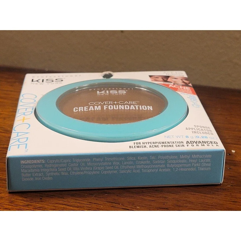 Kiss New York Cover + Care Cream Foundation ACF419 NUTMEG Acne Salicylic Acid